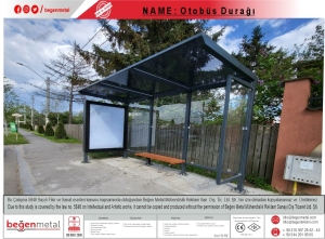 REKLAM PANOLU ELEKTROSTATİKBOYALI YOLCU DURAĞI.